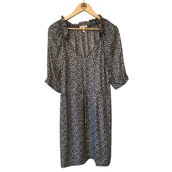 Rebecca Taylor Women’s Lauren Floral Print 100% Silk V-Neck Shift Dress Size 10 - Picture 1 of 9